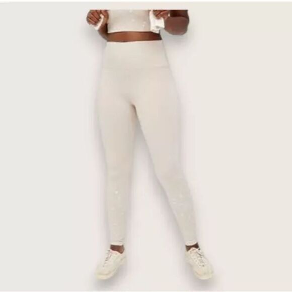Offline by Aerie High Waisted Bleach Wash Leggings Size Small Beige Tan NWT - Picture 1 of 10
